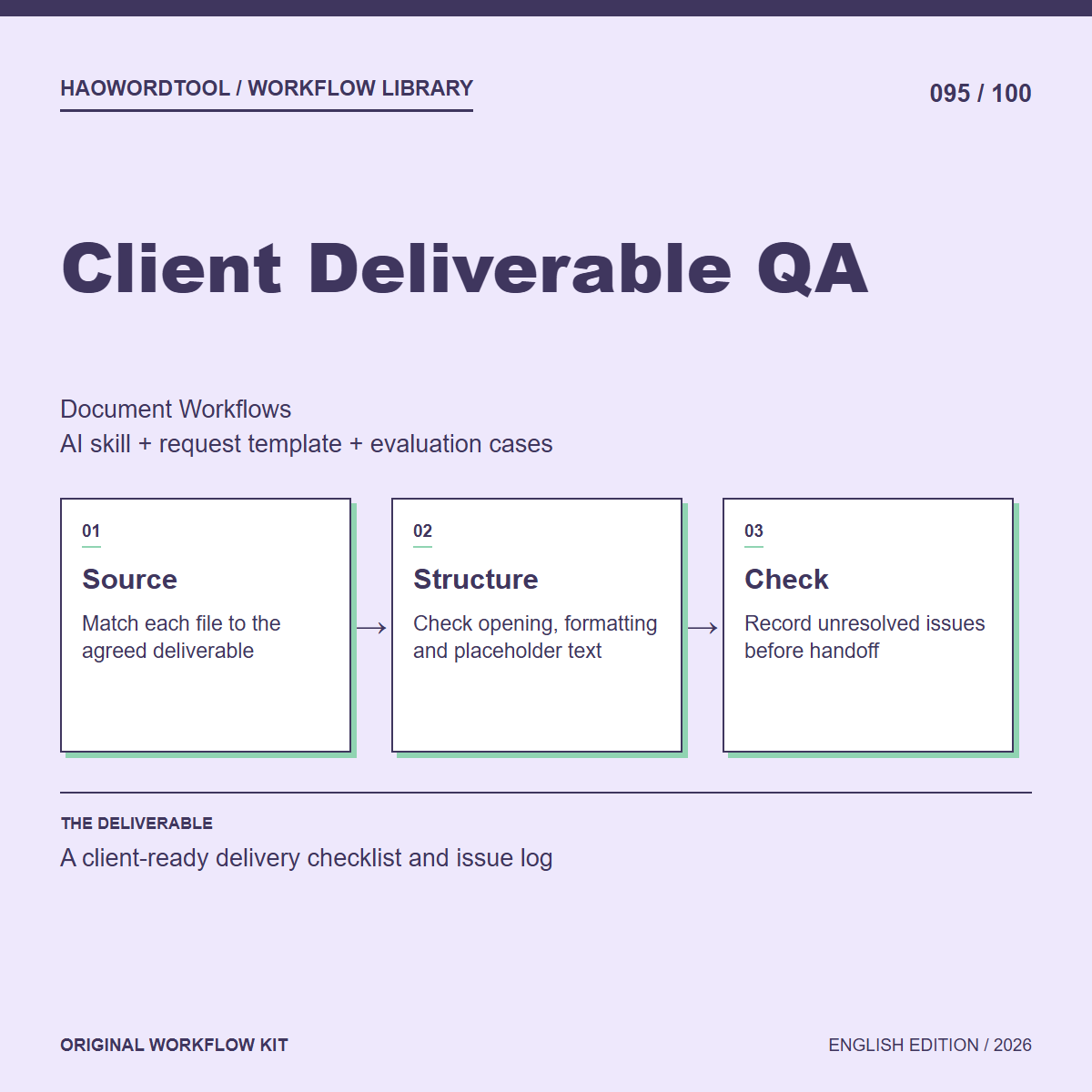 Client Deliverable QA workflow preview