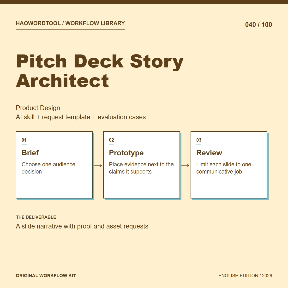 Pitch Deck Story Architect workflow preview