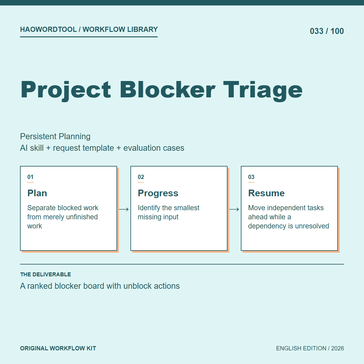 Project Blocker Triage workflow preview